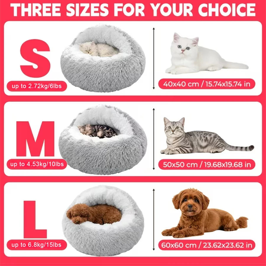 Shell-Shaped Plush Cat Bed for Small Dogs