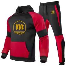 Men's Gradient Print Hoodie and Pants Two Piece Set