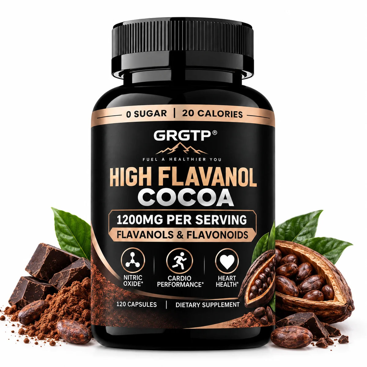High Flavanol Cocoa Circulation and Cardiovascular Support Capsules