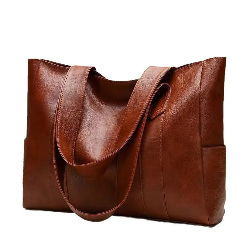Women's Large Capacity PU Leather Shoulder Tote Bag