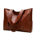 Women's Large Capacity PU Leather Shoulder Tote Bag