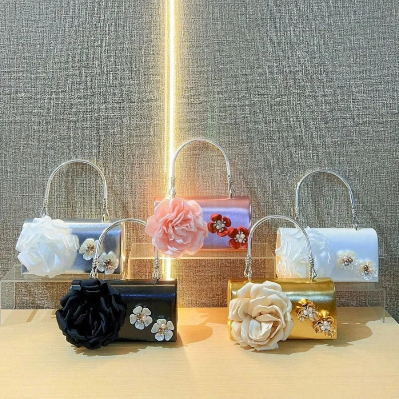 Women's Luxury Floral Handle Evening Crossbody Bag