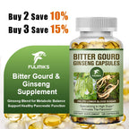 Bitter Gourd & Ginseng Blood Sugar Metabolic Support Dietary Supplement Capsules