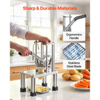 Commercial French Fry Cutter with 4 Interchangeable Blades
