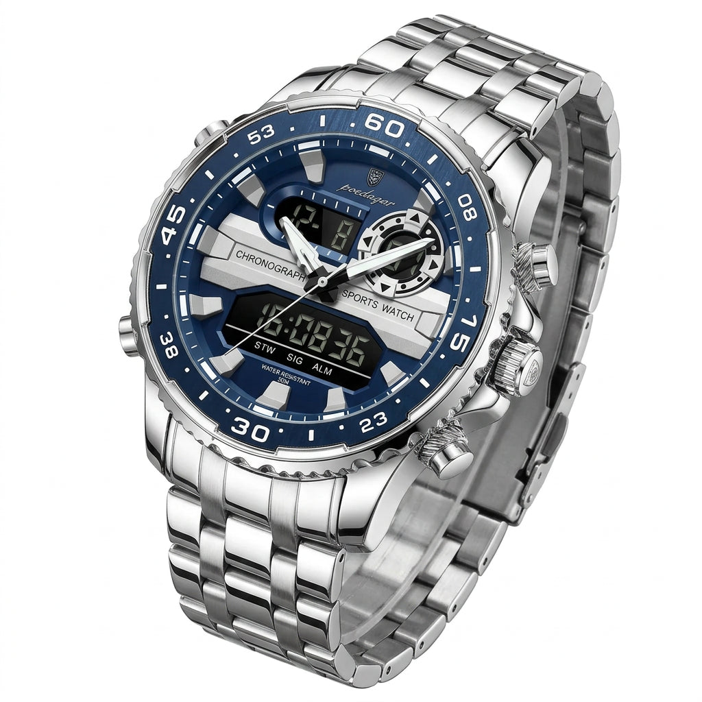 Men's Analog-Digital Quartz Watch with Week Date