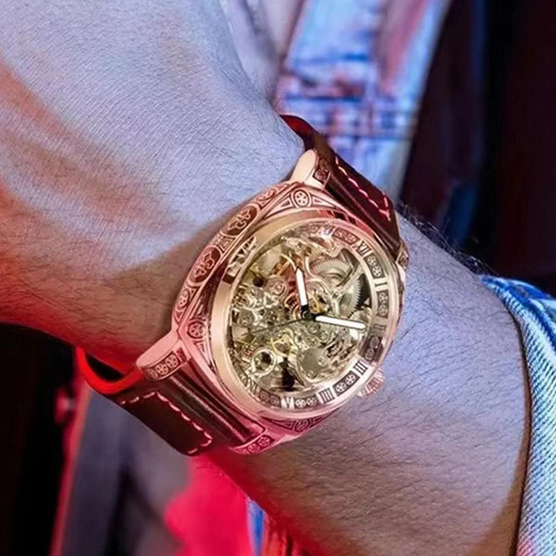 Men's Automatic Tourbillon Hollow Mechanical Watch