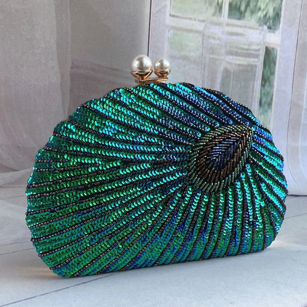 Women's Luxury Beaded Embroidery Evening Clutch Bag