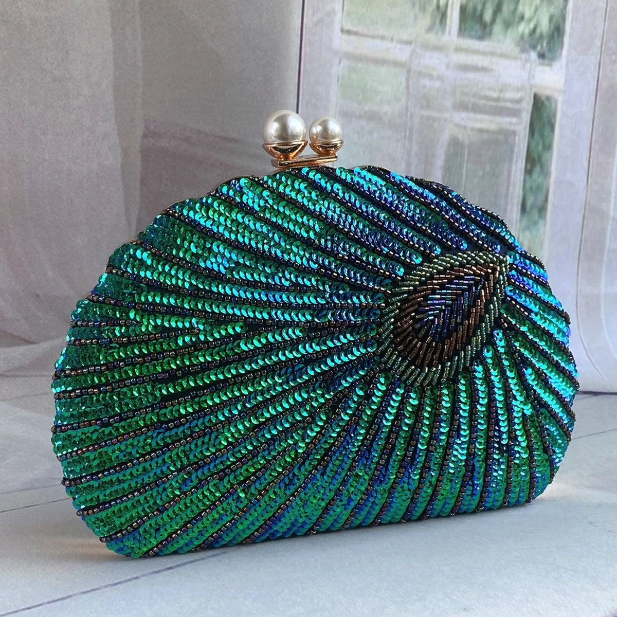 Women's Luxury Beaded Embroidery Evening Clutch Bag