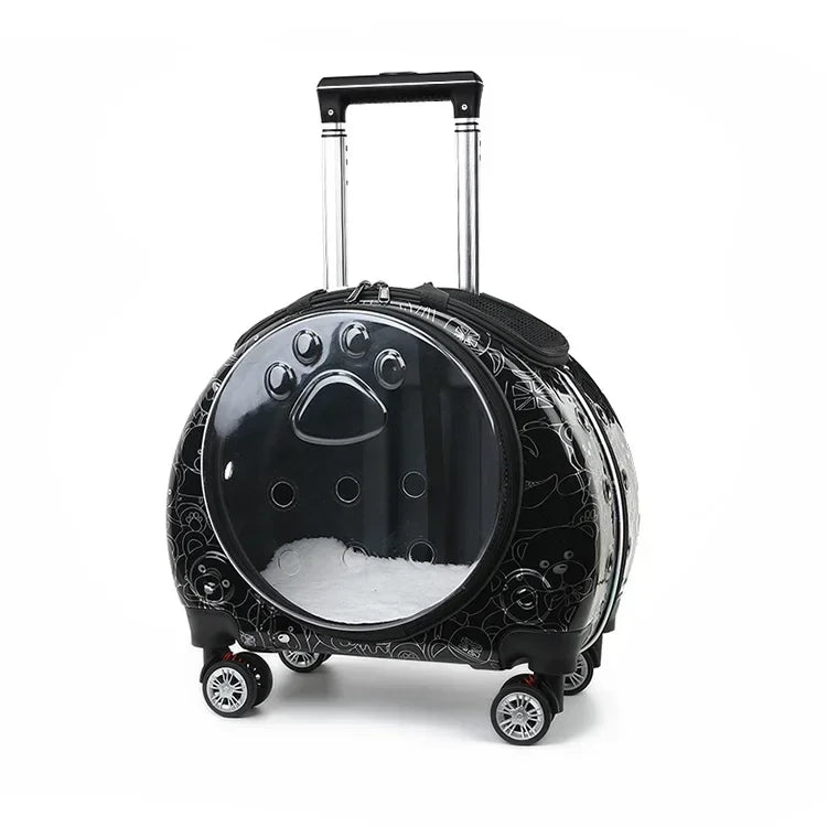 Portable Breathable Rolling Pet Carrier Backpack for Cats Dogs