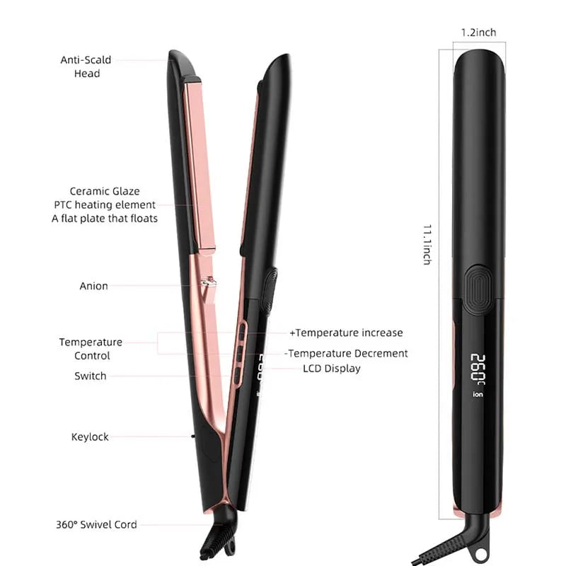 Professional Negative Ion Ceramic Flat Iron Hair Straightener