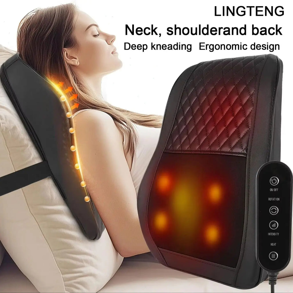 Heat Therapy 3D Kneading Back Massager for Neck Shoulders Legs