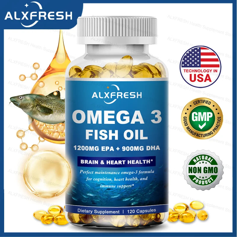 Omega 3 Fish Oil High EPA DHA Dietary Supplement Softgels