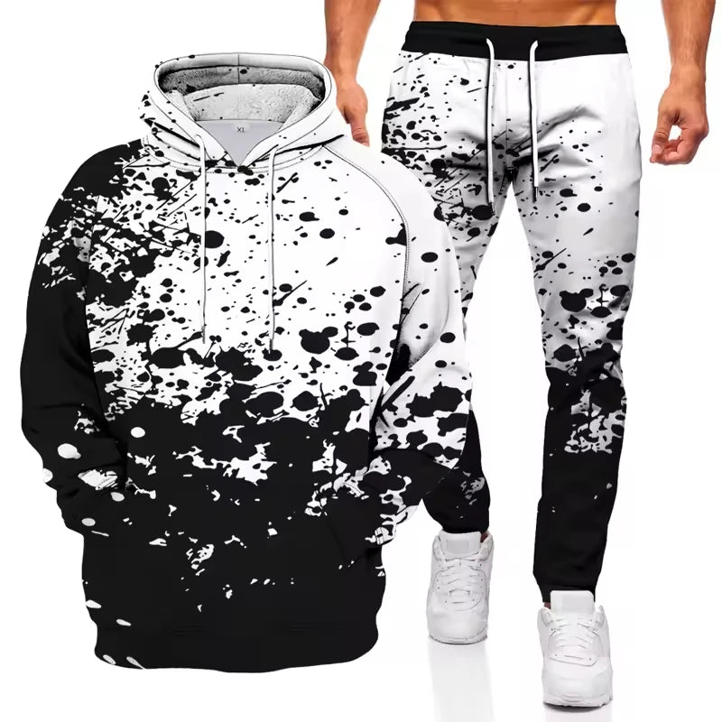 Ink Graffiti 3D Printed Hoodie and Sweatpants Set