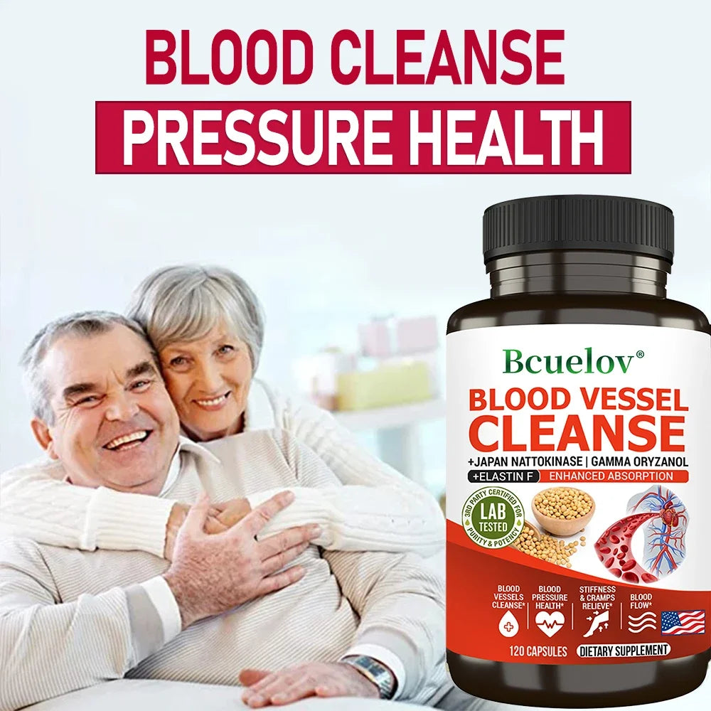 Vascular Cleansing Nattokinase Elastin F Oryzanol Dietary Supplement Capsules
