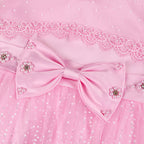 Girls' Princess Ball Gown Dress with Bow and Lace