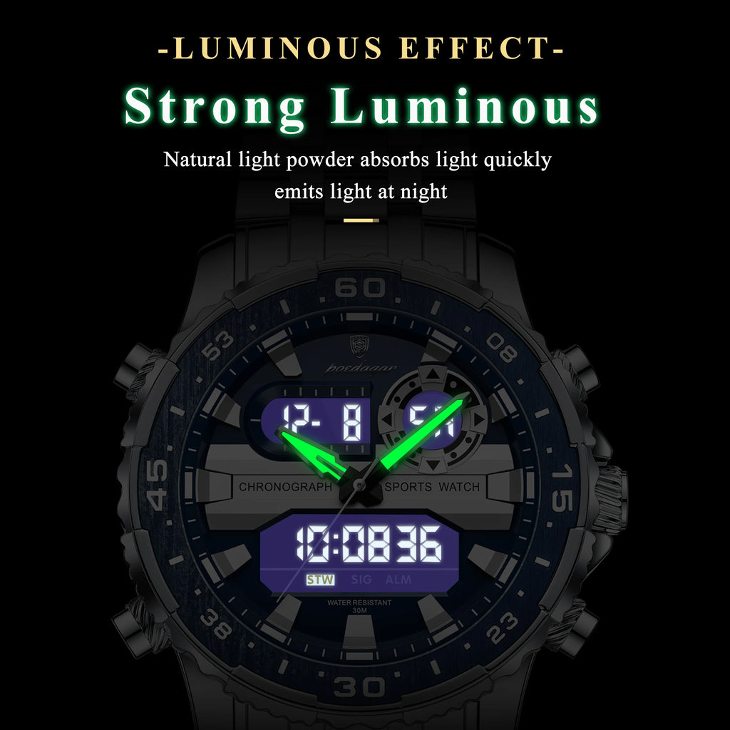 Men's Analog-Digital Quartz Watch with Week Date