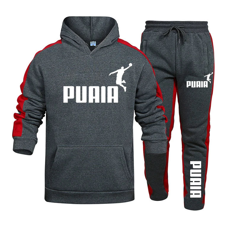 Men's Casual Hooded Sweatshirt and Jogging Pants Tracksuit Set