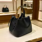 Women's Gold Letter Drawstring Handbag Crossbody Bucket Bag