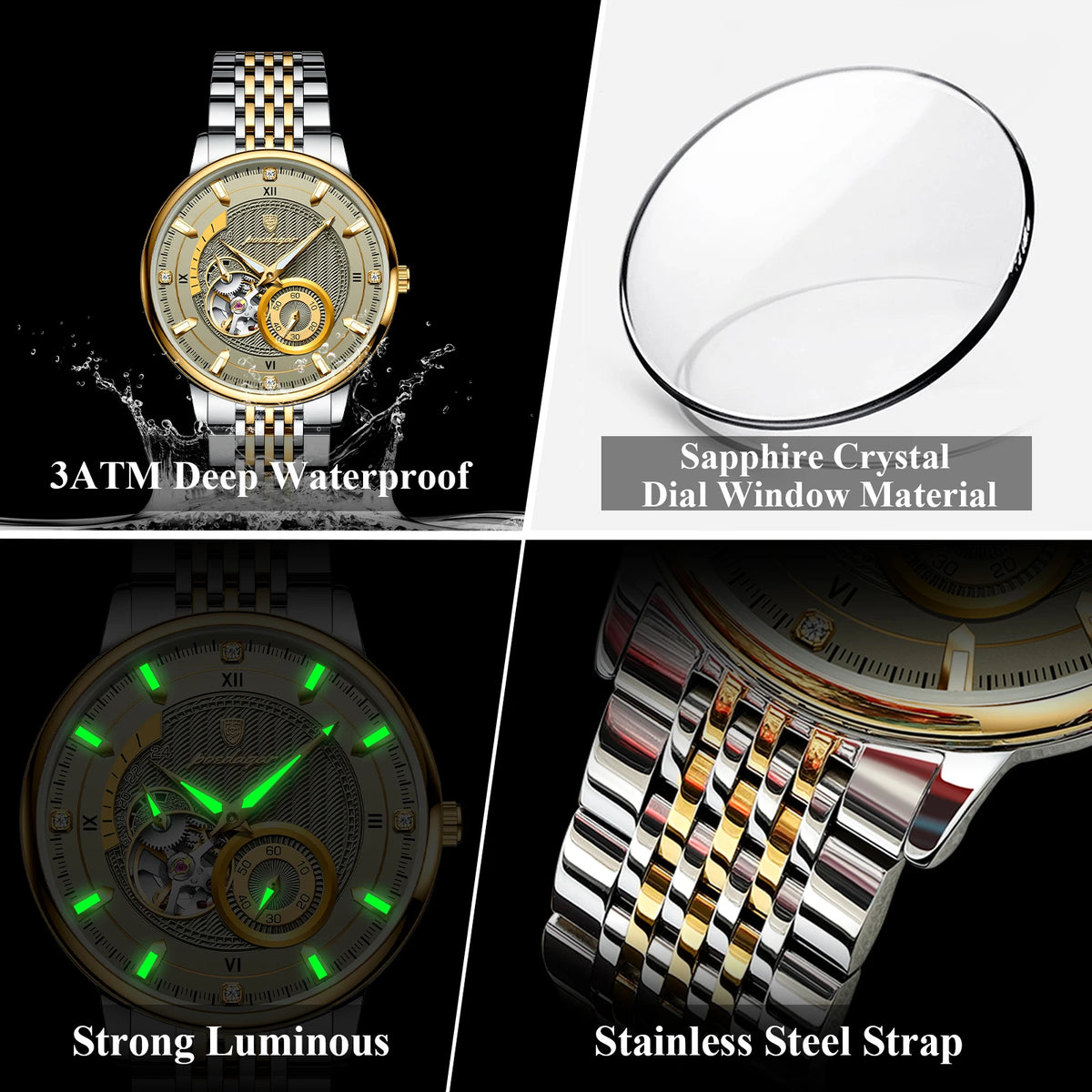 Men's Luxury Hollow Tourbillon Automatic Mechanical Watch
