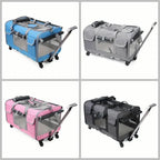 Detachable Foldable Travel Trolley Case Pet Carrier for Cats Dogs