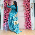 Women's A-Line Long Sleeve Midi Dress