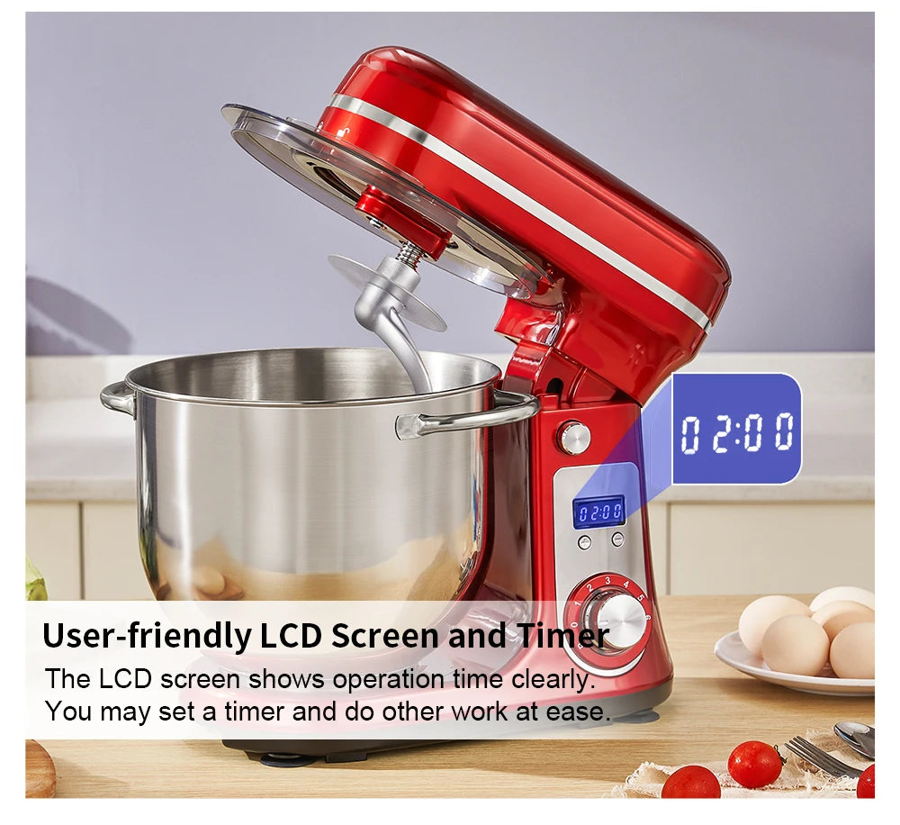 Electric 6-Speed Stand Mixer and Dough Kneader 1200W
