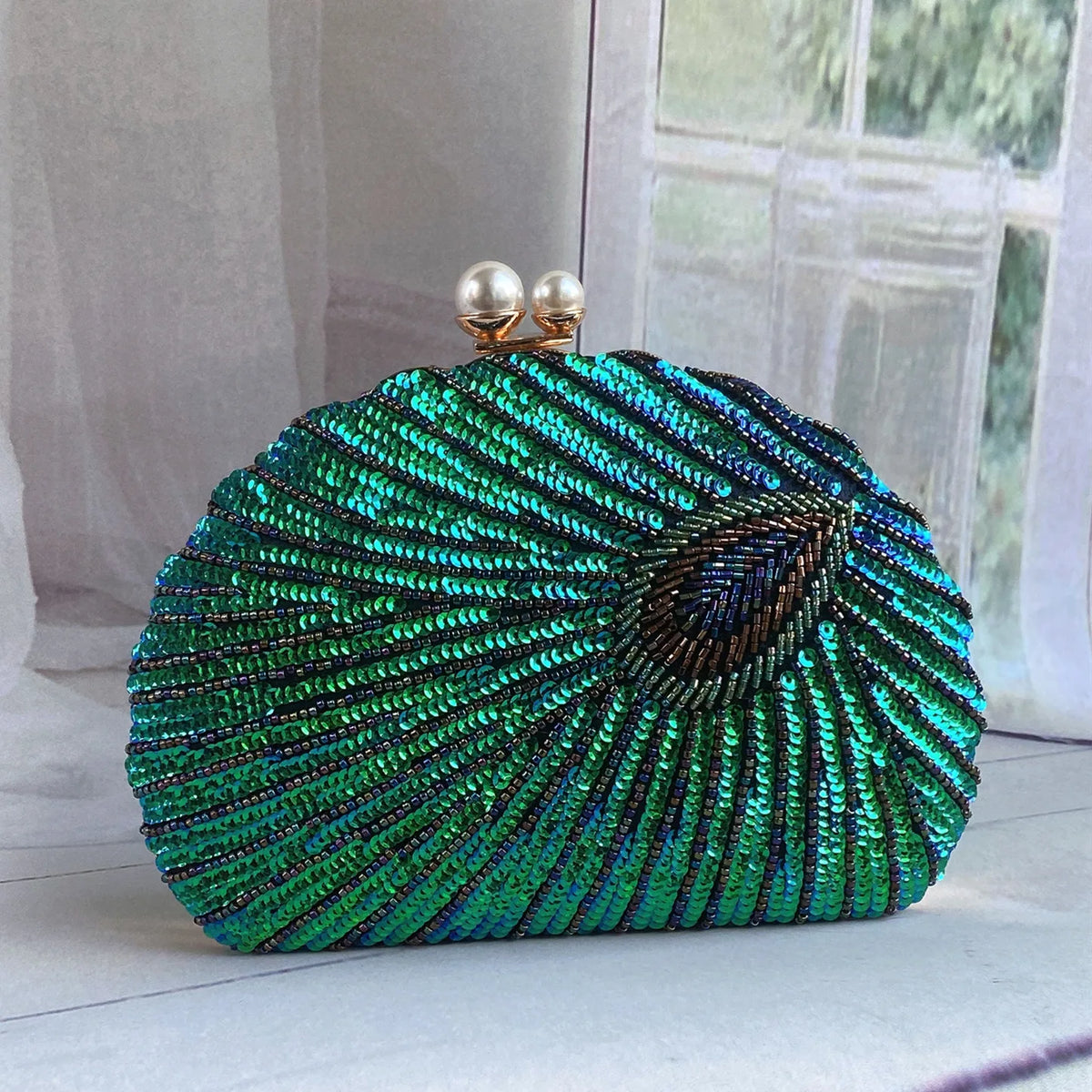 Women's Luxury Beaded Embroidery Evening Clutch Bag