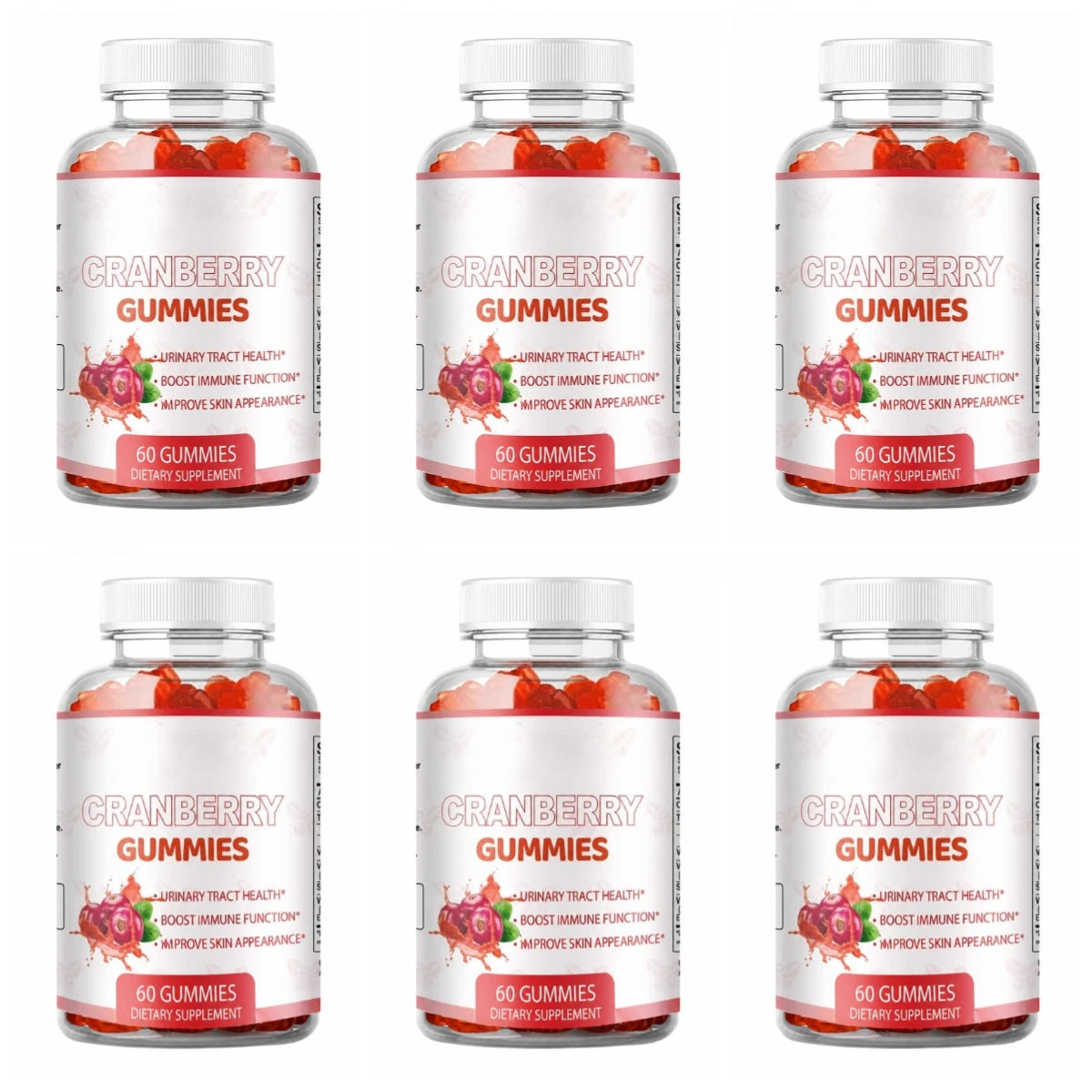 Cranberry Urinary Tract Health Support Dietary Supplement Gummies
