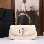 Women's Bamboo Handle Saddle Crossbody Bag