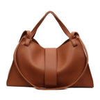 Women's Fashion Solid PU Leather Shoulder Tote Bag