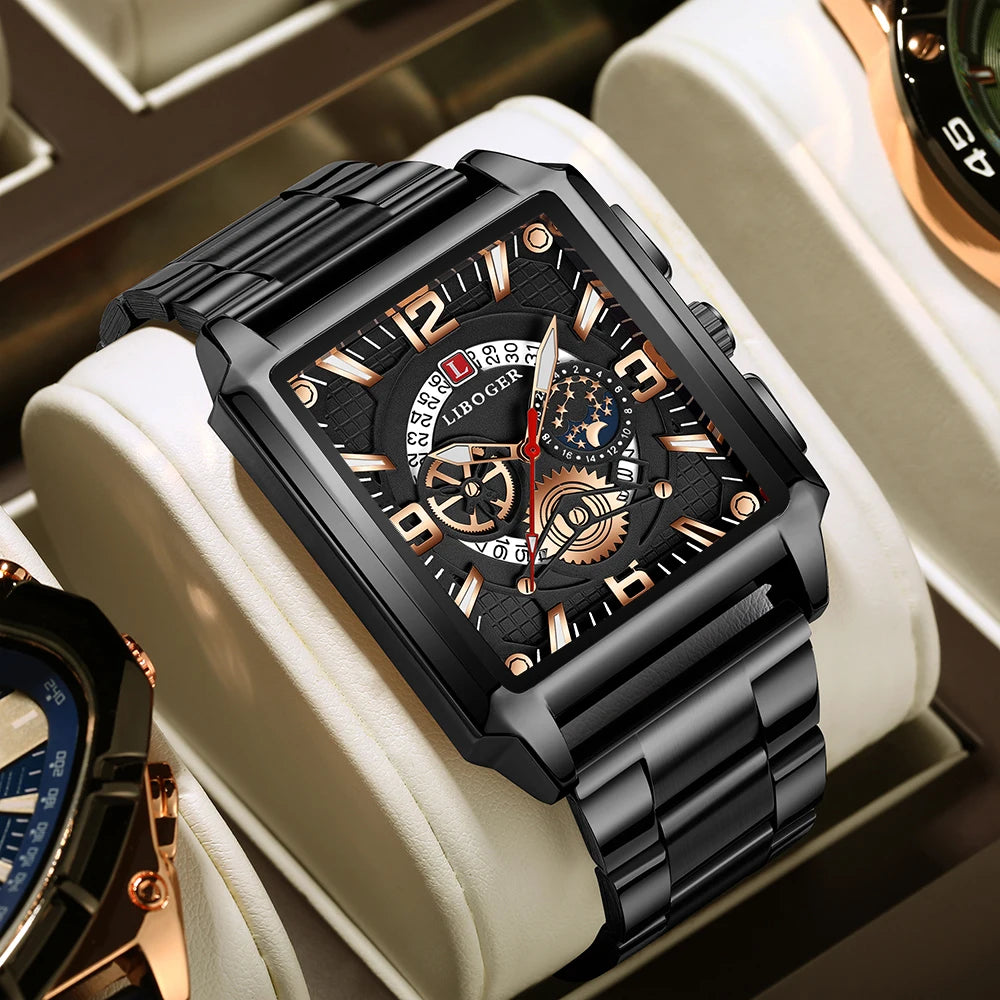 Men's Fashion Vintage Square Quartz Wristwatch