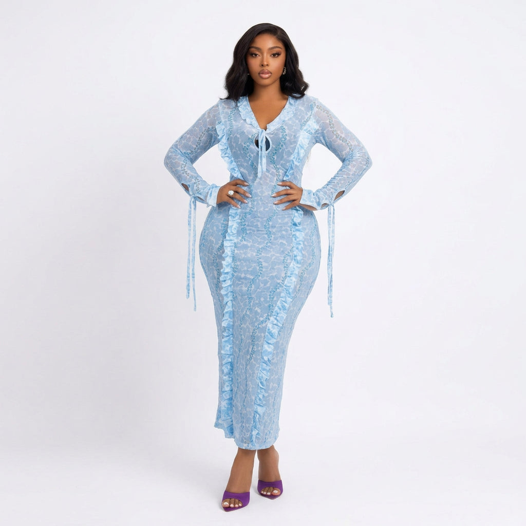 Women's African Dashiki Ankara Print Long Abaya Dress