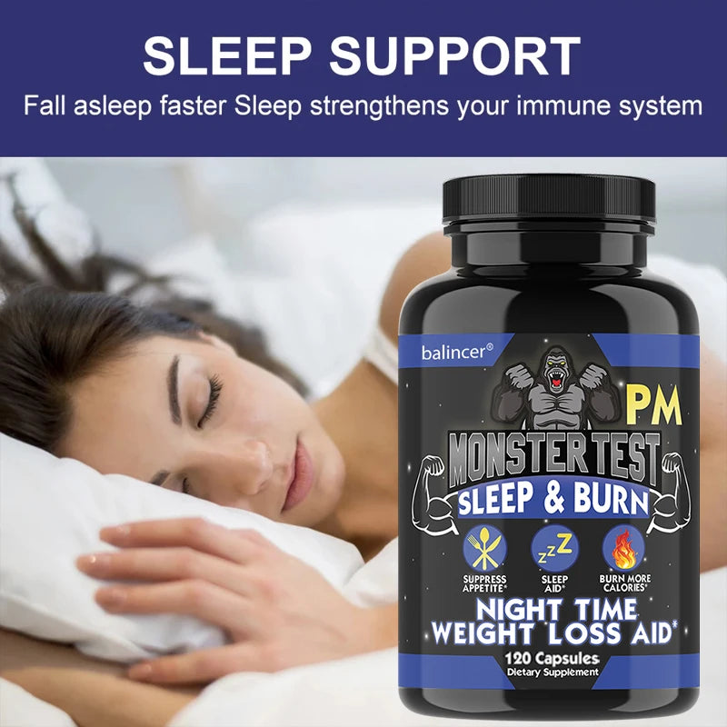 Nighttime Fat Burning Supplement with Magnesium Zinc Natural Plant Extracts