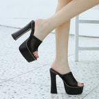 Women's Fashion Platform Thick High Heel Flip Flop Sandals
