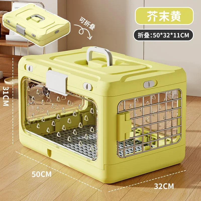 Portable Folding Transparent Travel Pet Carrier Suitcase for Cats Dogs