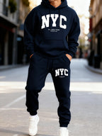 Men's Hooded Tracksuit Hoodie and Jogger Pants Two-Piece Set