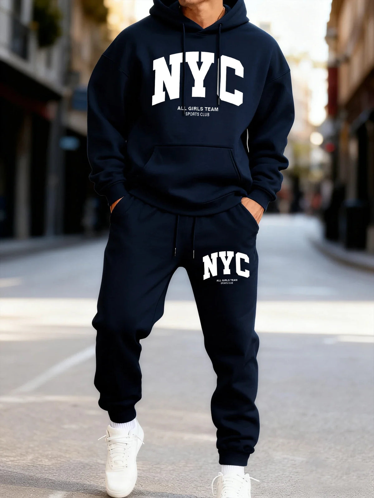 Men's Hooded Tracksuit Hoodie and Jogger Pants Two-Piece Set