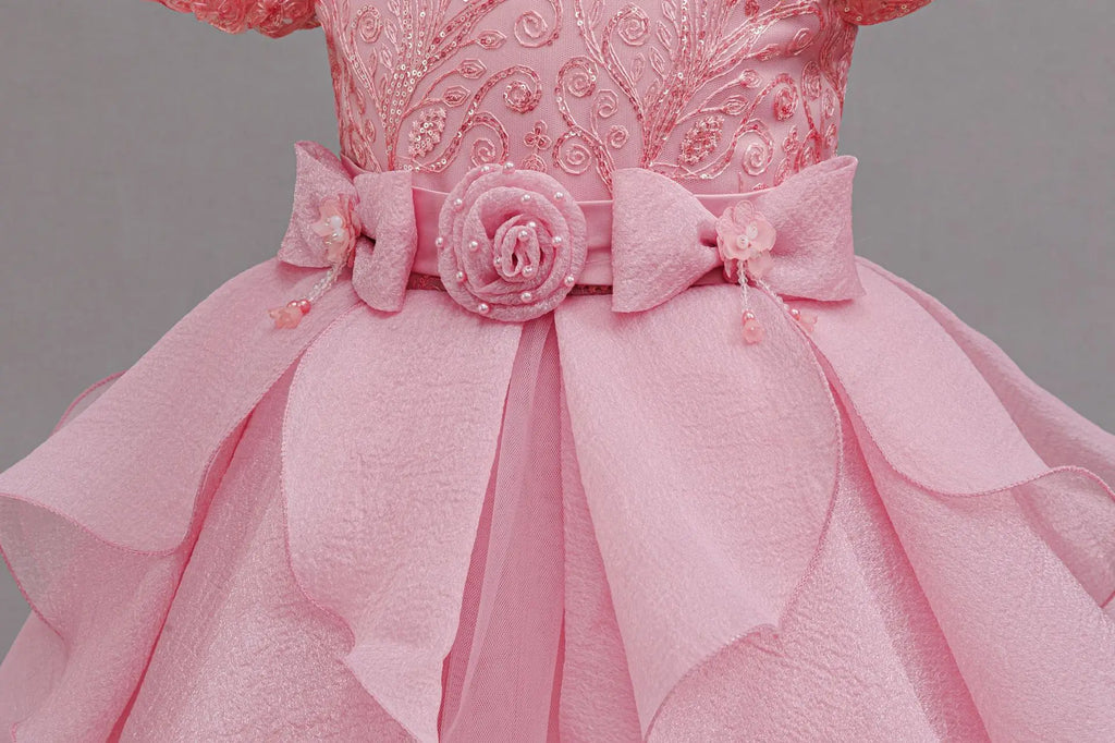 Girls' Long Formal Ball Gown Dress for Christmas and Weddings