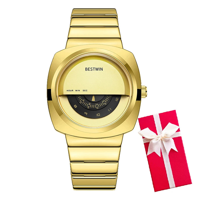 Men's Luxury Creative Stainless Steel Quartz Wristwatch