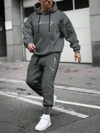 Men's Hooded Pullover and Sweatpants Two-Piece Set
