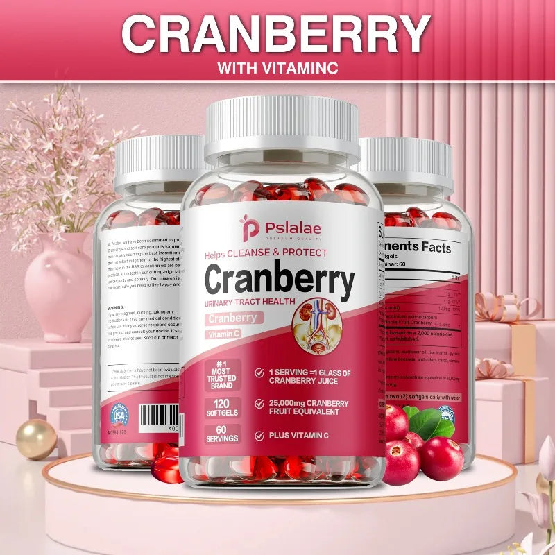 Organic Cranberry Capsules Urinary Tract Bladder Health