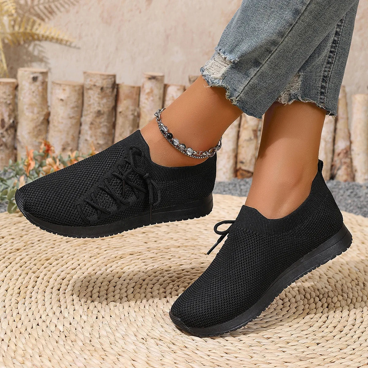 Women's Breathable Mesh Walking Flat Casual Sneakers 2026