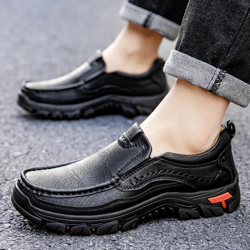 Men's Handmade Leather Slip-On Driving Shoes