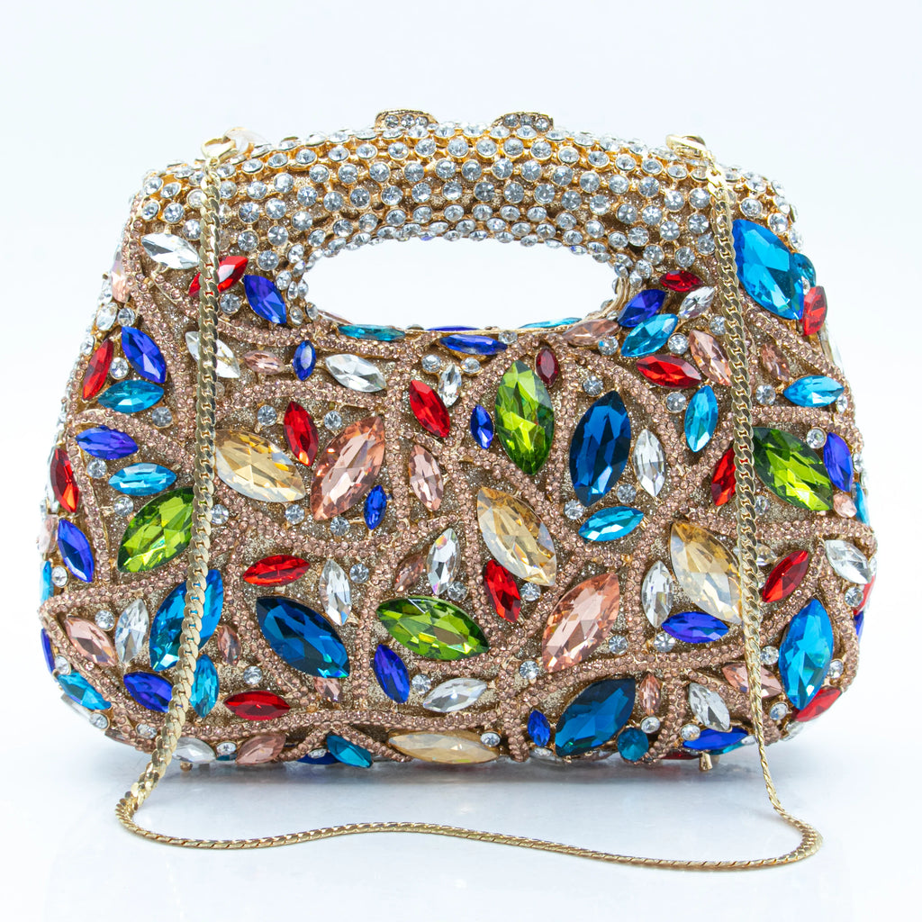 Women's Luxury Rhinestone Top Handle Evening Clutch Bag