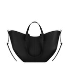 Women's Solid Color Genuine Leather Handbag Shoulder Tote Bag