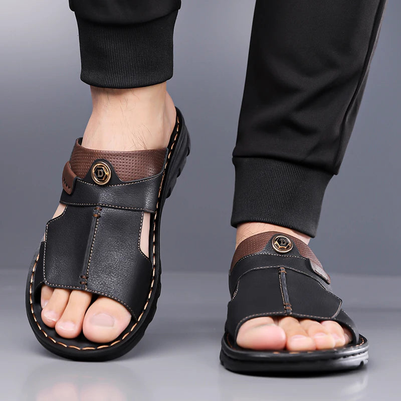 Men's Casual Color Block Beach Slide Sandals DH8917