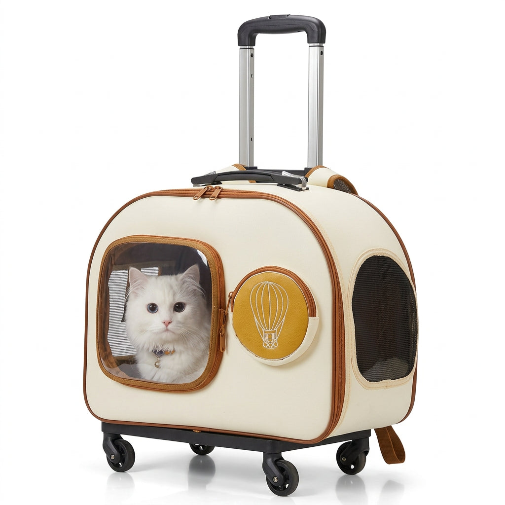 Portable Pet Trolley Backpack Carrier for Cats Dogs