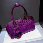 Women's Crocodile Pattern Leather Shoulder Tote Bag