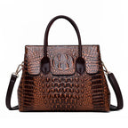 Women's Crocodile Pattern PU Leather Crossbody Tote Bag