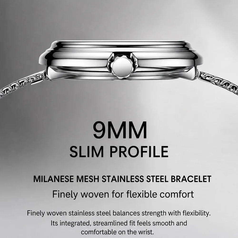 Men's Luxury Milan Mesh Steel Quartz Watch FW-5085